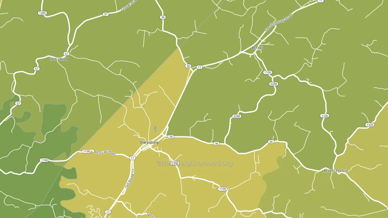 40374, KY block-group voter-turnout map