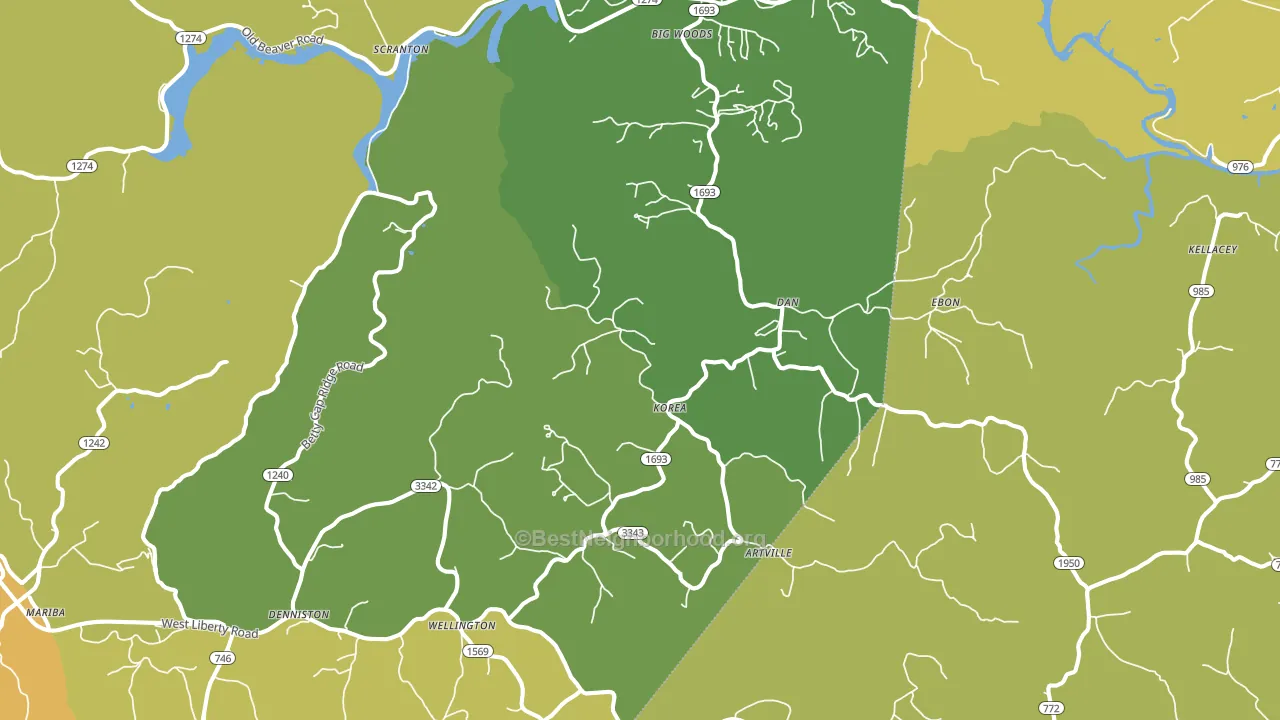 40387, KY block-group voter-turnout map