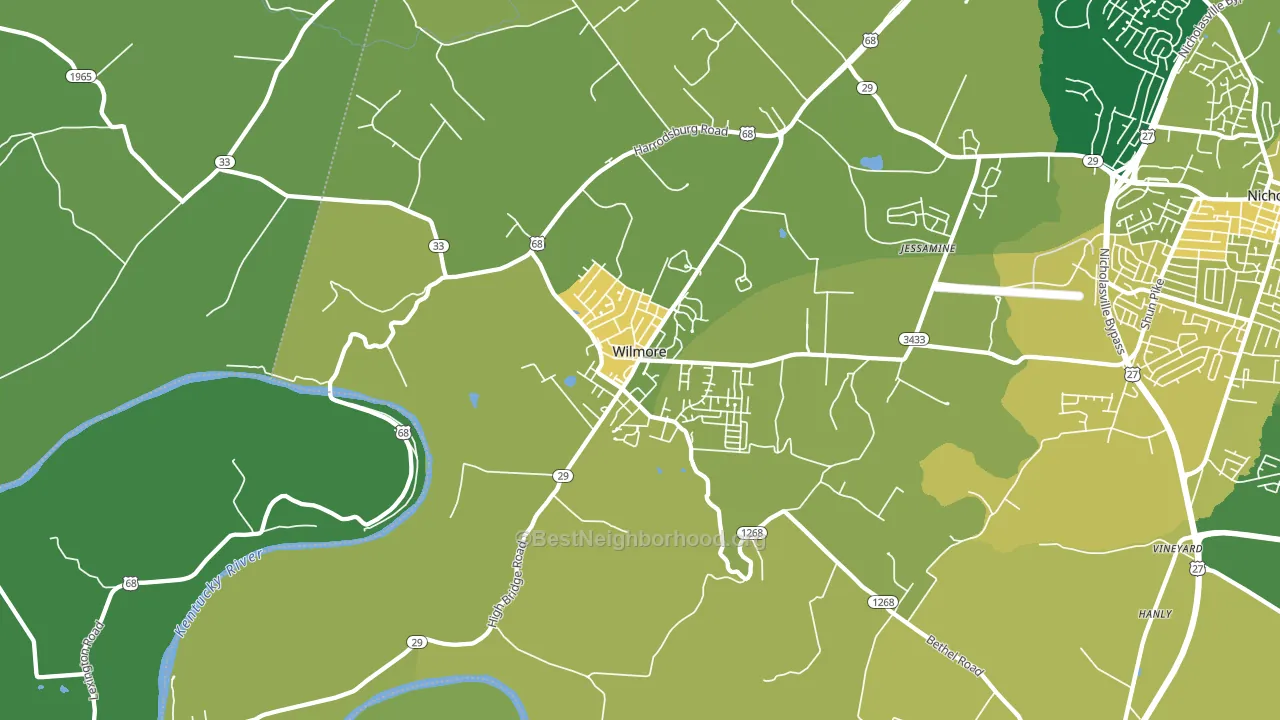 40390, KY block-group voter-turnout map