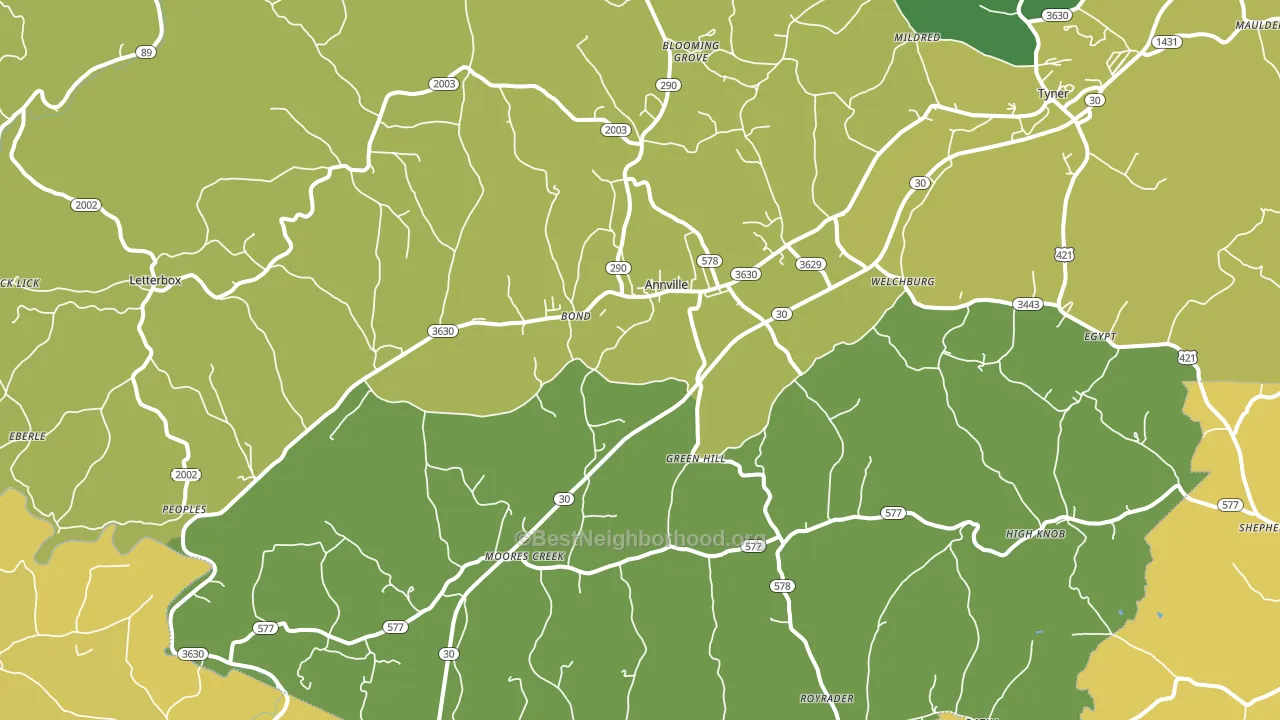 40402, KY block-group voter-turnout map