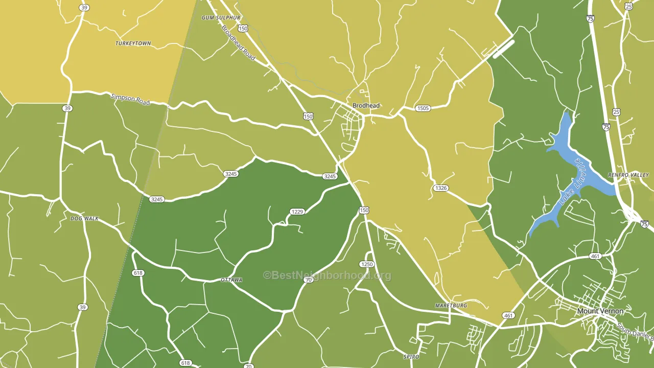 40409, KY block-group voter-turnout map