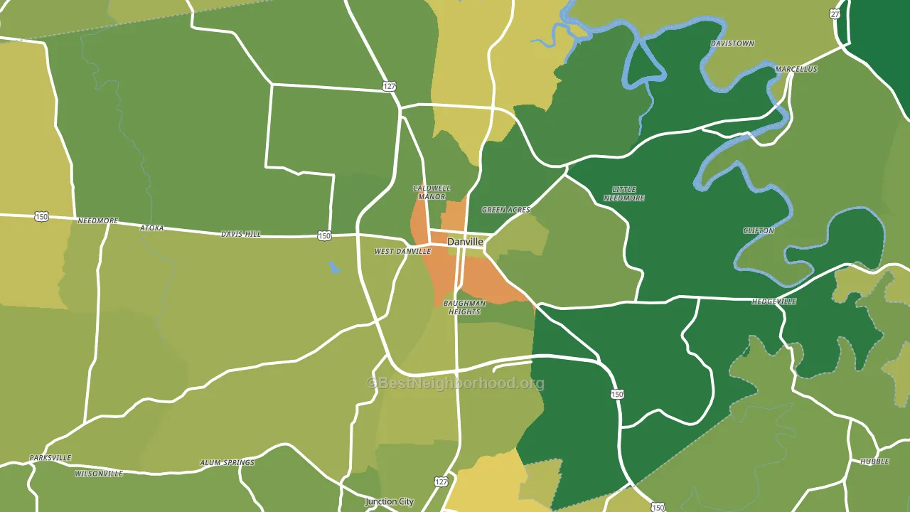 40422, KY block-group voter-turnout map
