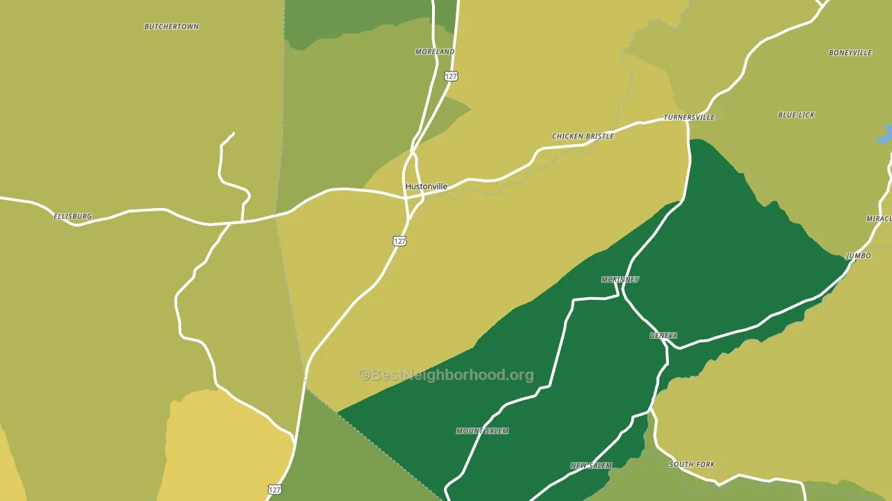 40437, KY block-group voter-turnout map