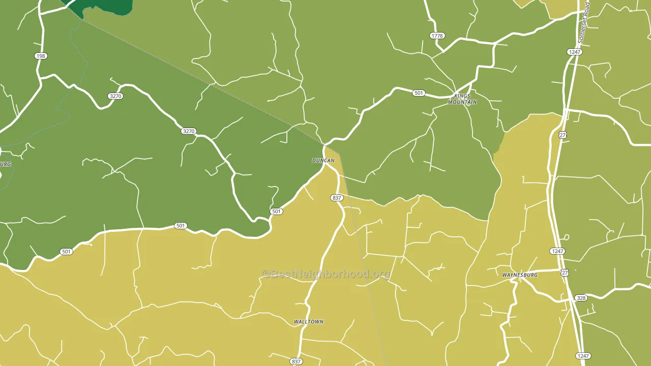 40442, KY block-group voter-turnout map