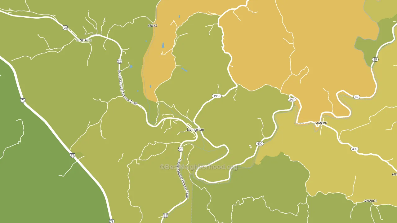 40445, KY block-group voter-turnout map