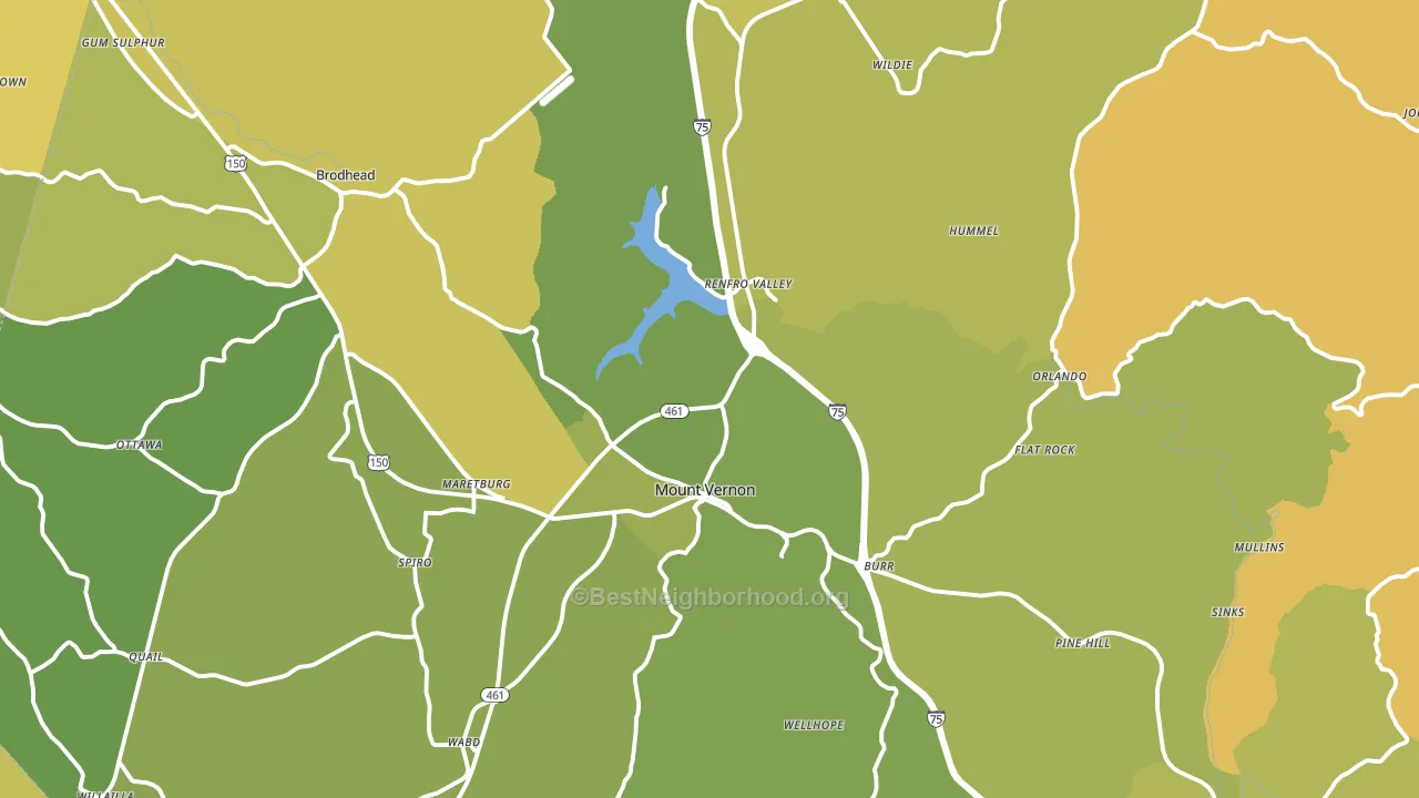 40456, KY block-group voter-turnout map