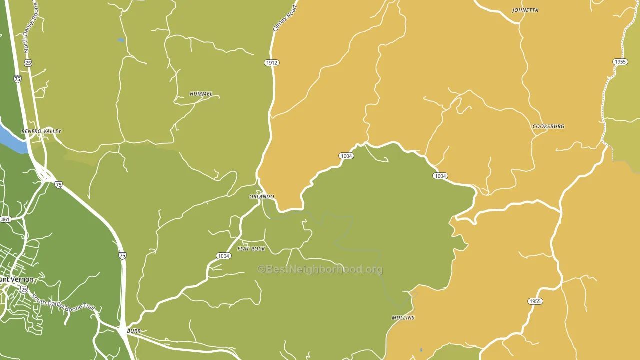 40460, KY block-group voter-turnout map