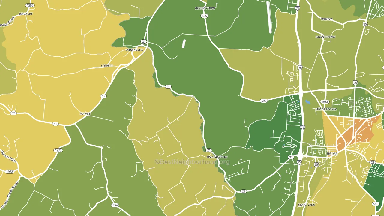40461, KY block-group voter-turnout map