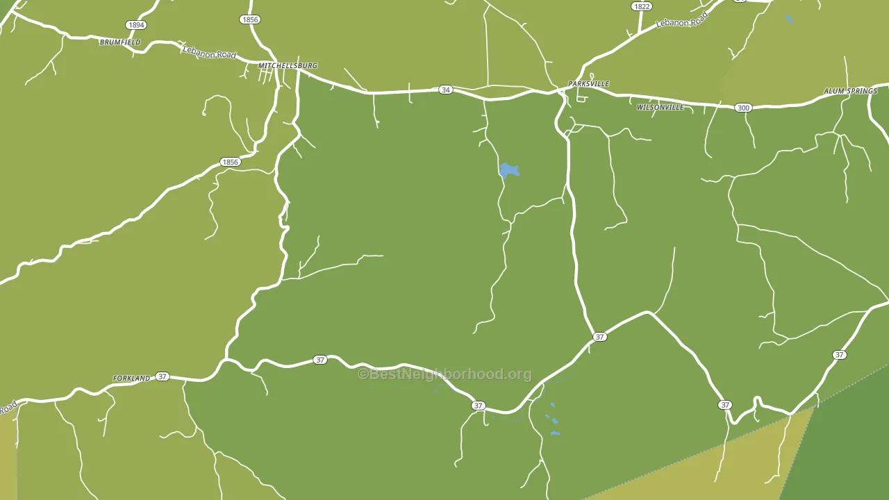 40464, KY block-group voter-turnout map