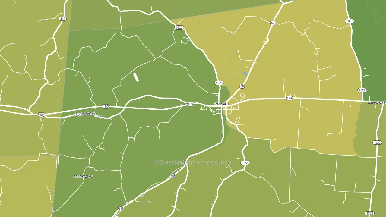 40468, KY block-group voter-turnout map