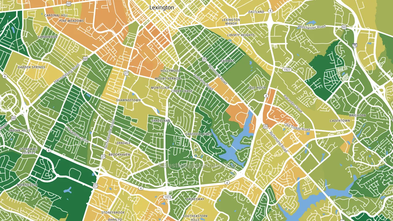 40502, KY block-group voter-turnout map