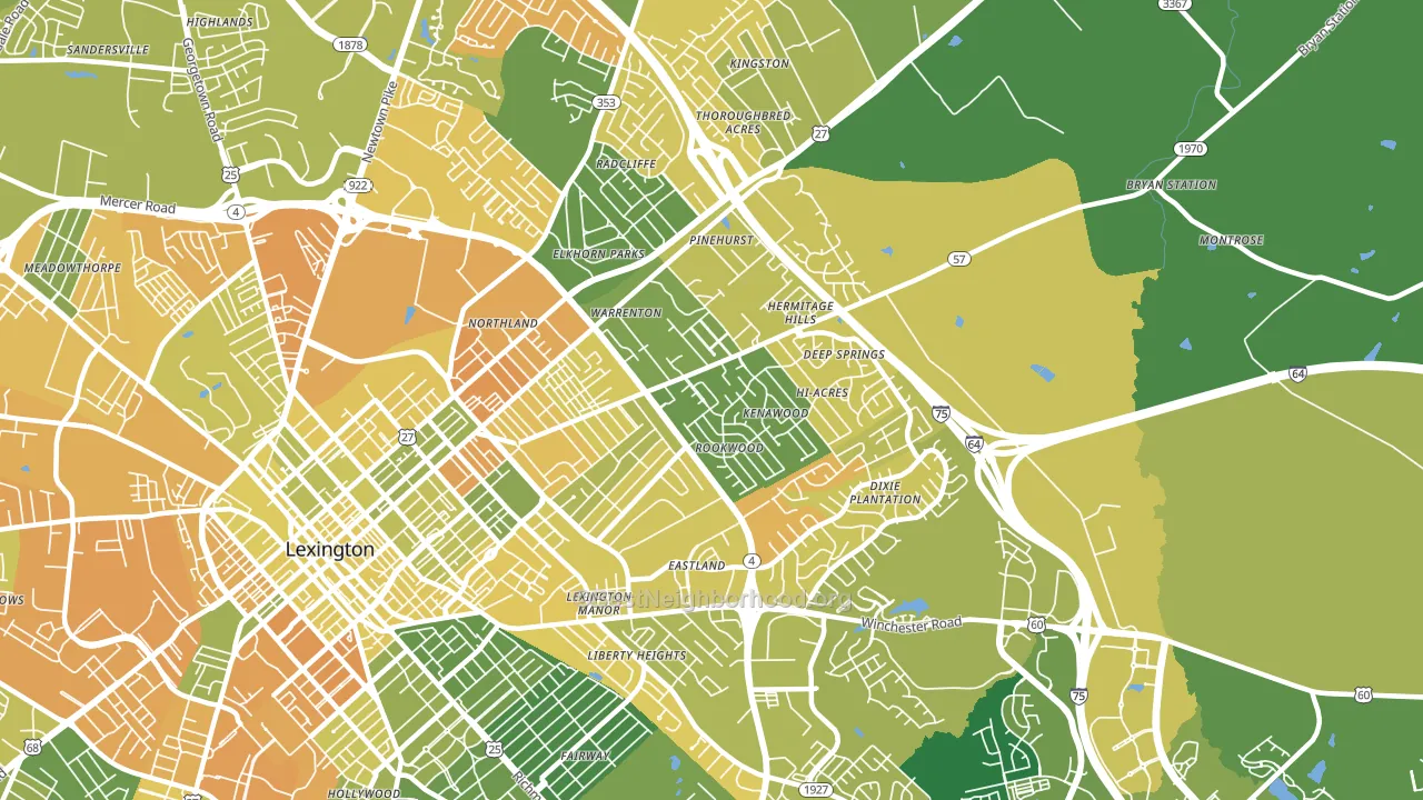 40505, KY block-group voter-turnout map
