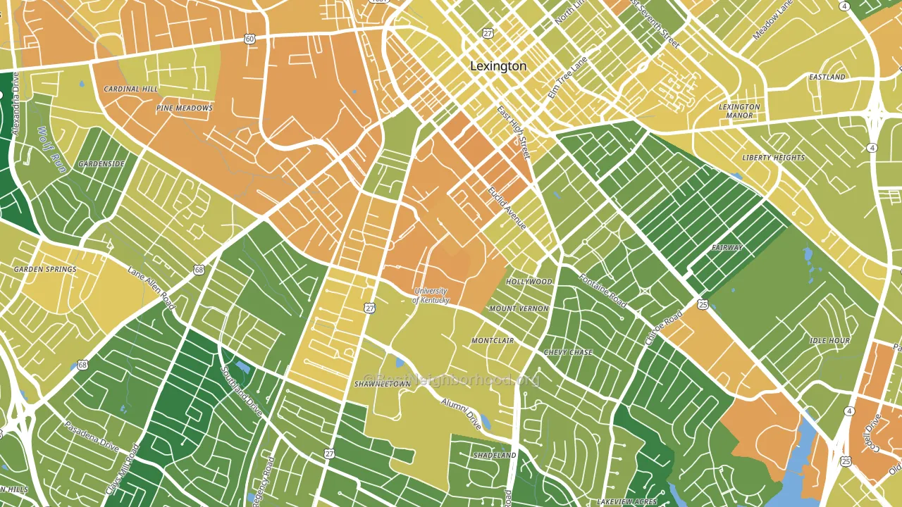 40506, KY block-group voter-turnout map
