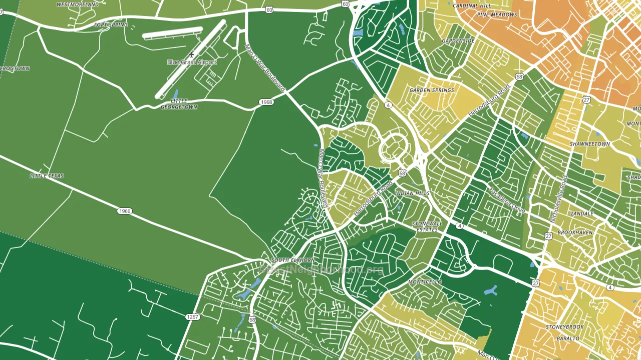 40513, KY block-group voter-turnout map