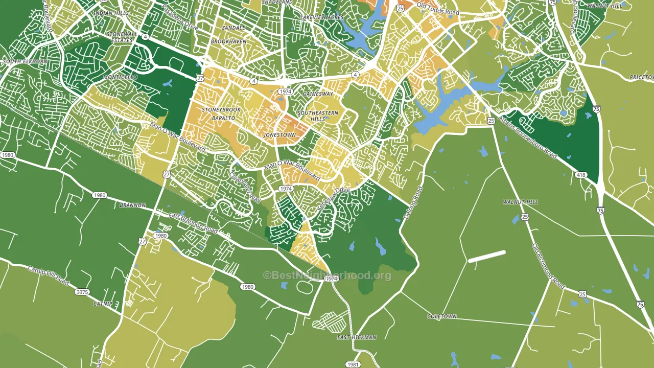 40515, KY block-group voter-turnout map