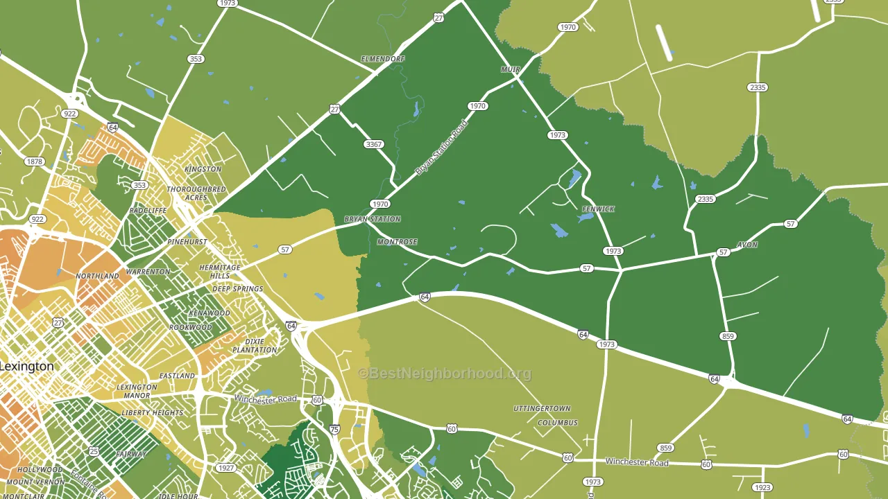 40516, KY block-group voter-turnout map