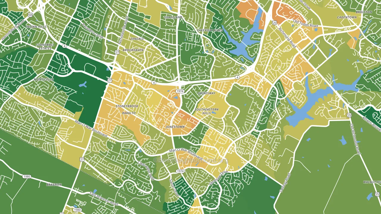 40517, KY block-group voter-turnout map