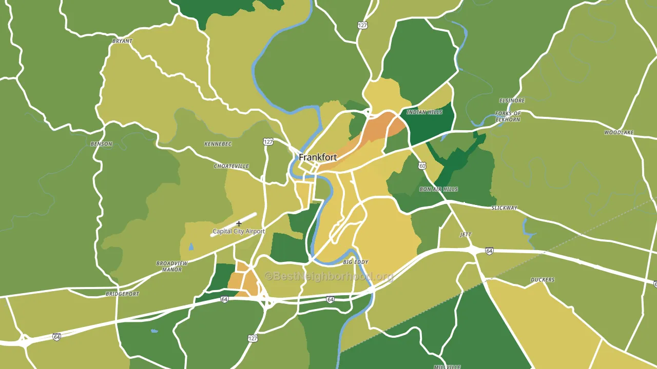 40601, KY block-group voter-turnout map