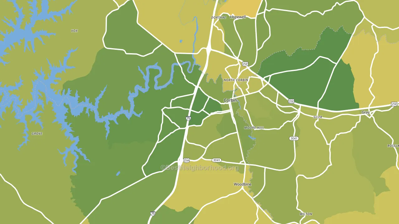 40701, KY block-group voter-turnout map
