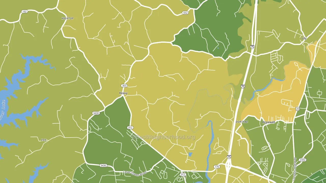 40737, KY block-group voter-turnout map