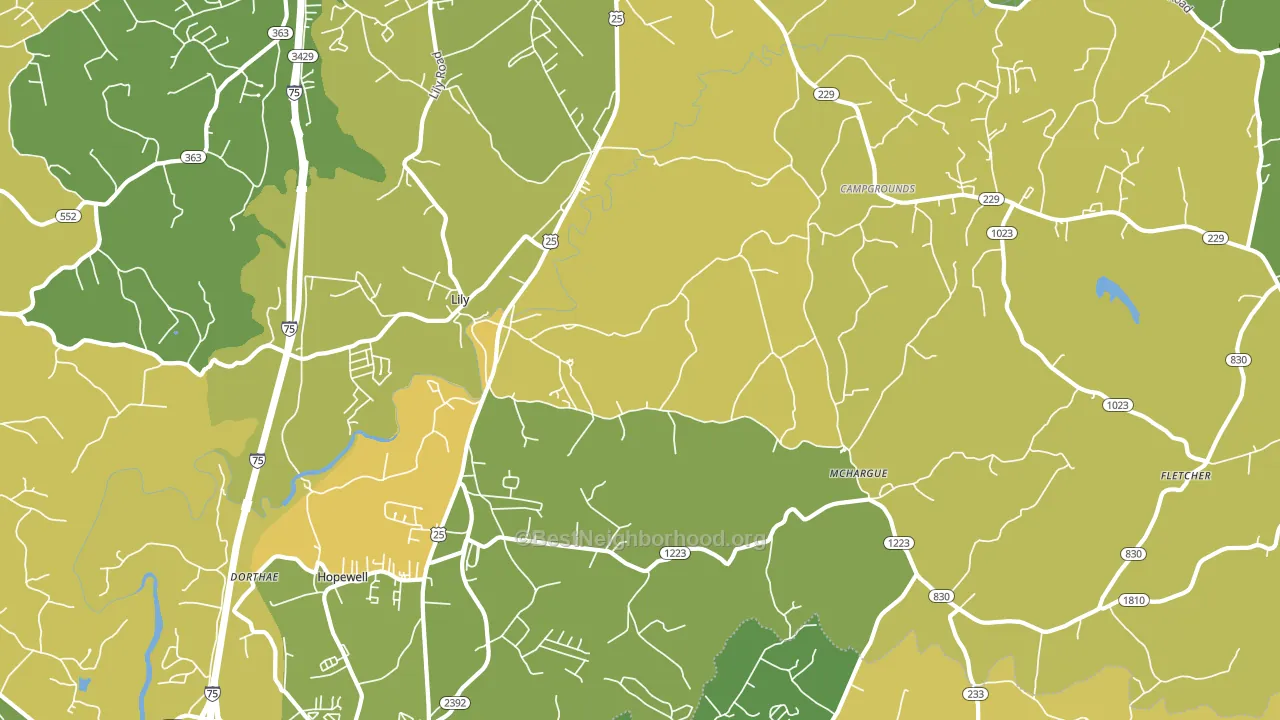 40740, KY block-group voter-turnout map
