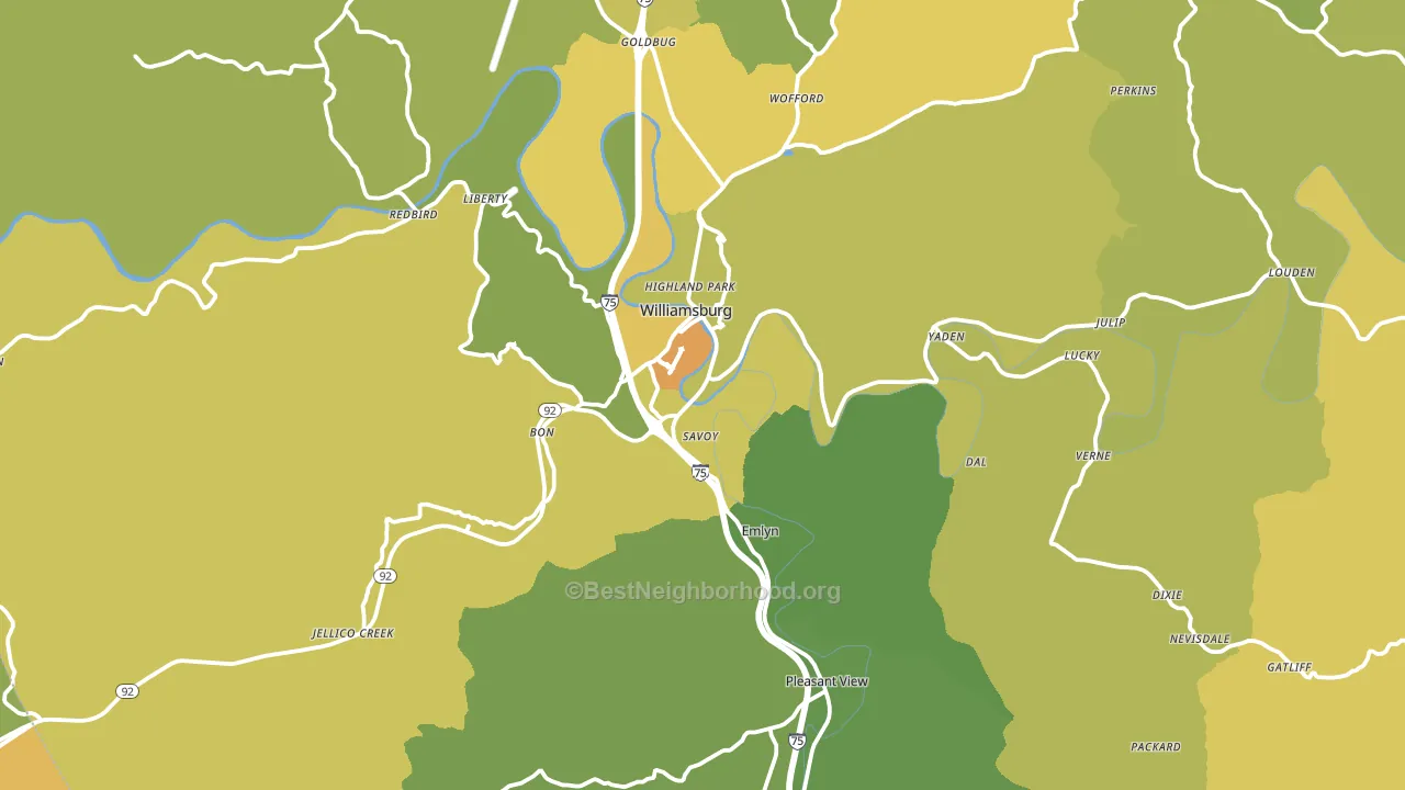40769, KY block-group voter-turnout map
