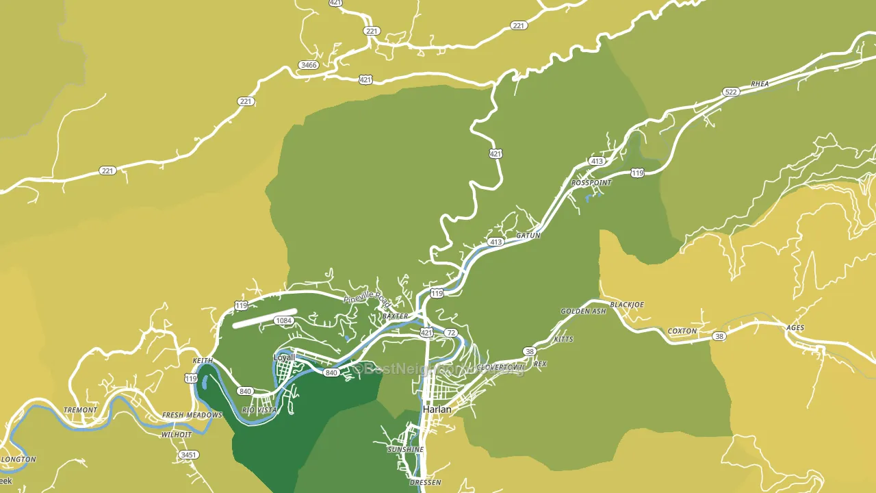 40806, KY block-group voter-turnout map