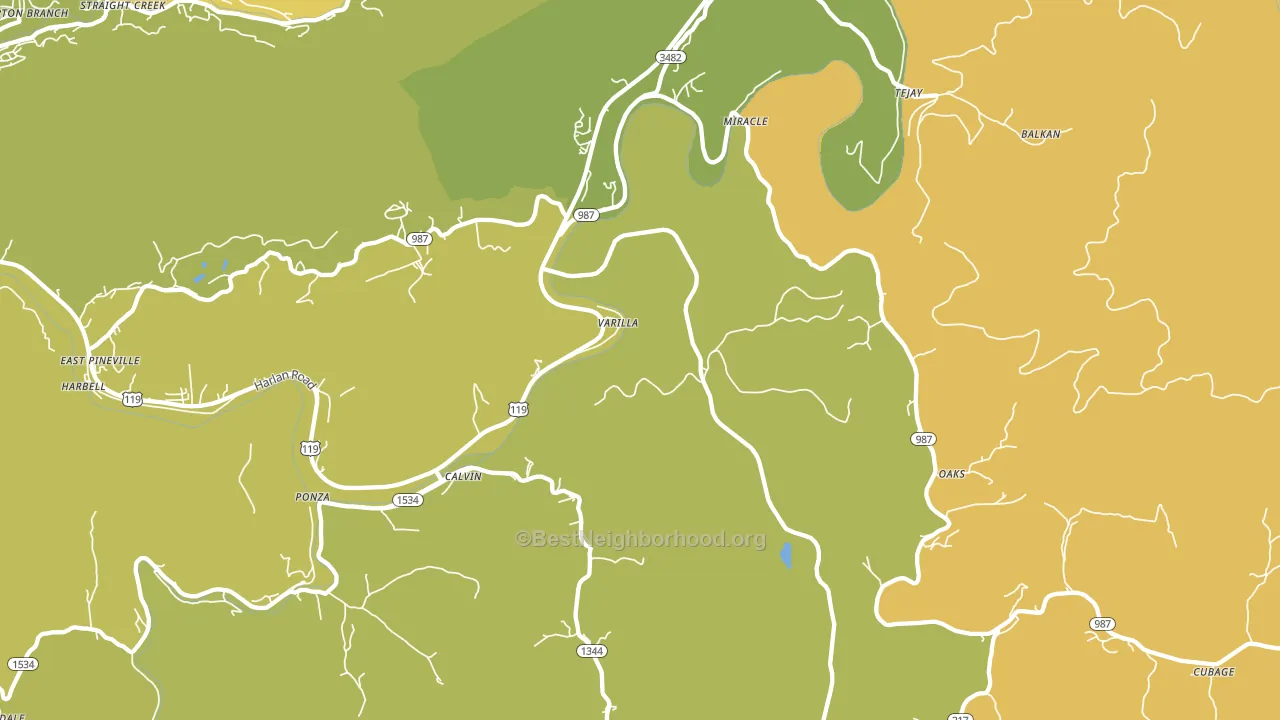 40813, KY block-group voter-turnout map