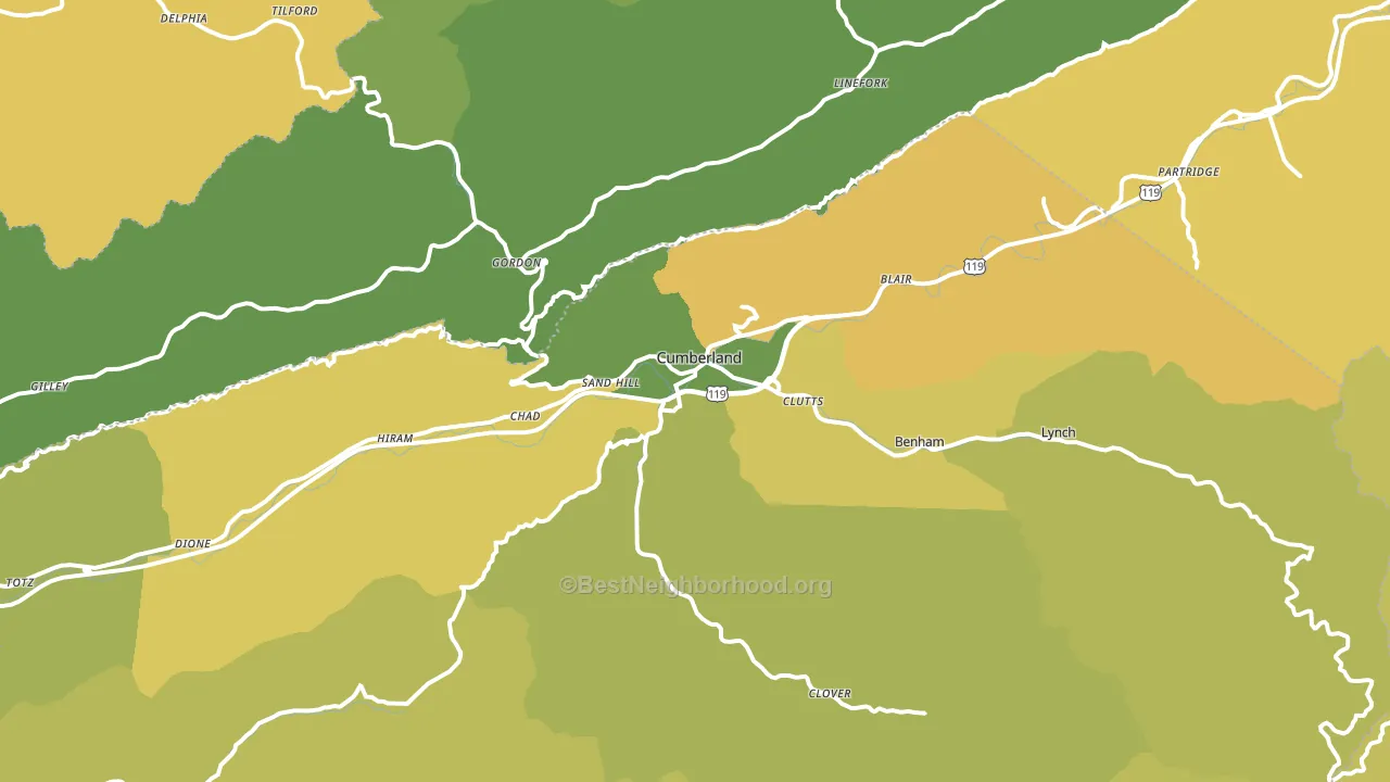 40823, KY block-group voter-turnout map
