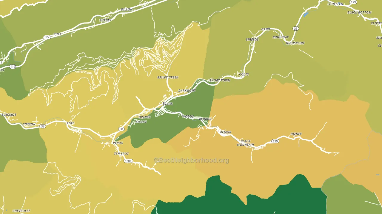 40828, KY block-group voter-turnout map