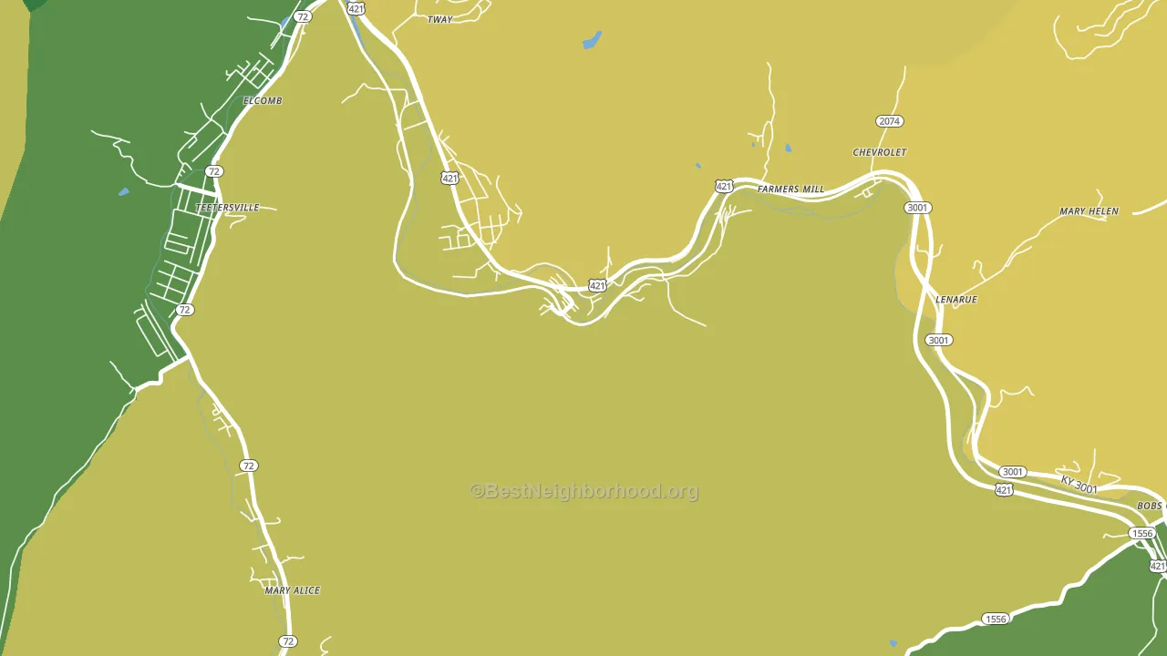 40829, KY block-group voter-turnout map
