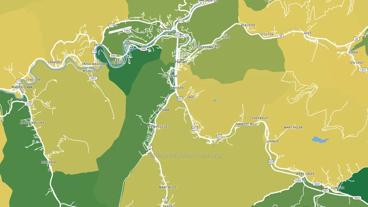 40831, KY block-group voter-turnout map