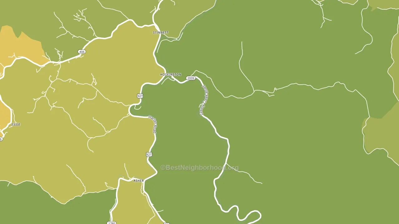 40844, KY block-group voter-turnout map
