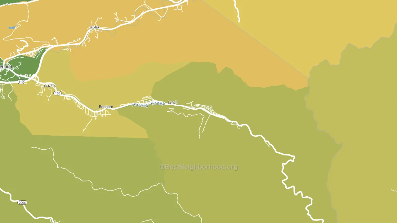 40855, KY block-group voter-turnout map