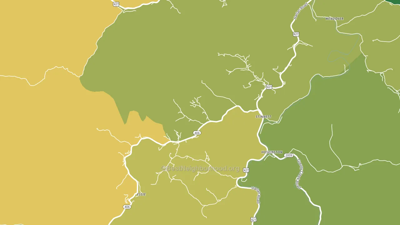 40868, KY block-group voter-turnout map