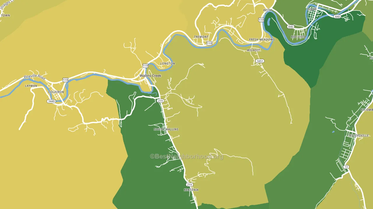 40873, KY block-group voter-turnout map