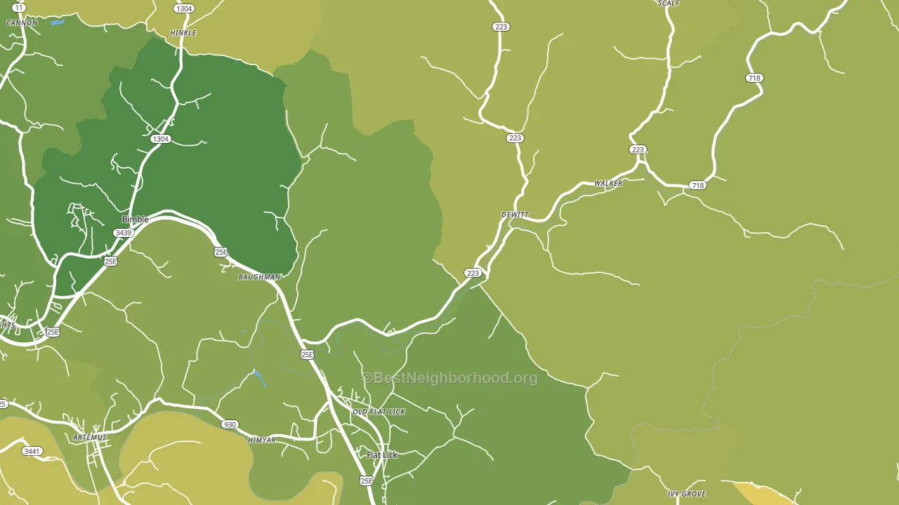 40935, KY block-group voter-turnout map