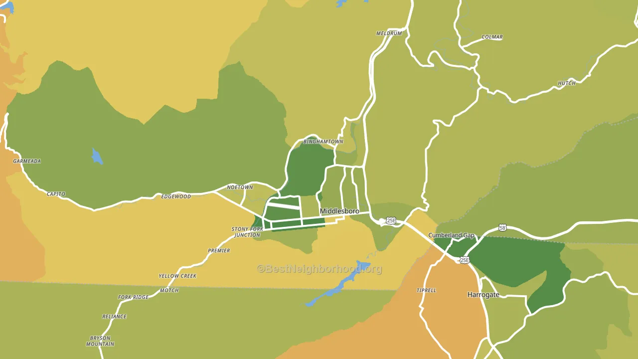 40965, KY block-group voter-turnout map
