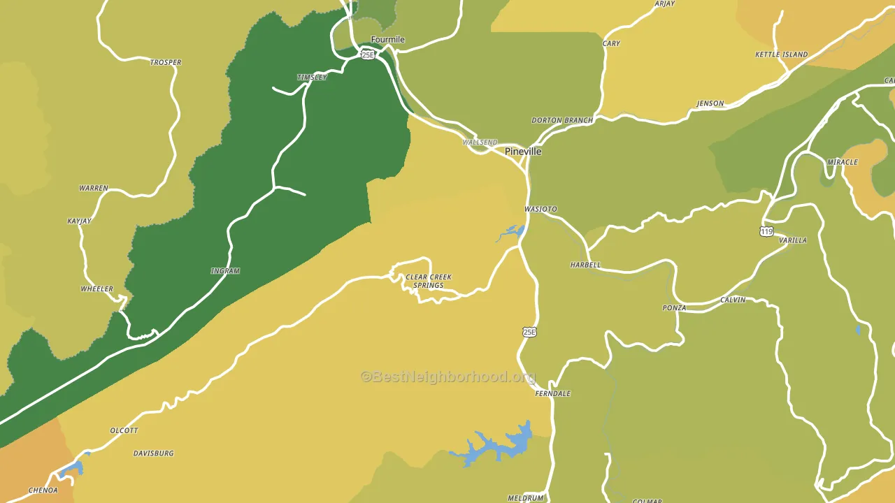 40977, KY block-group voter-turnout map