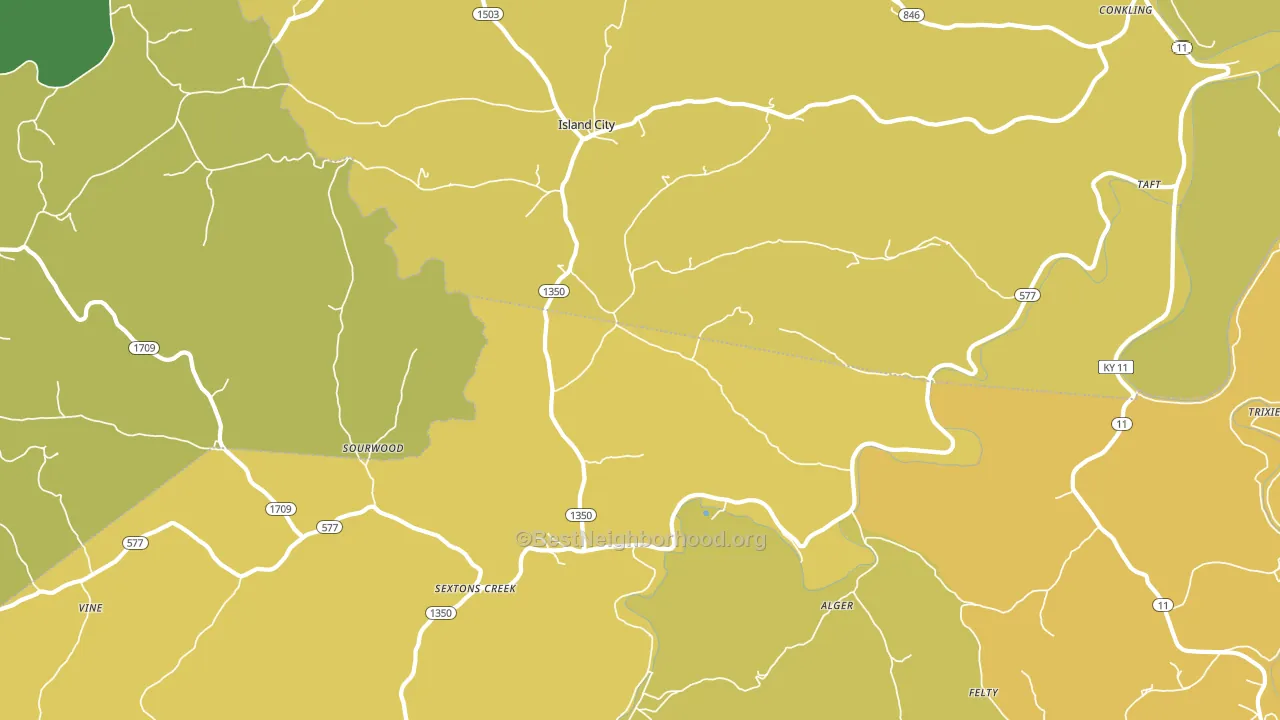 40983, KY block-group voter-turnout map
