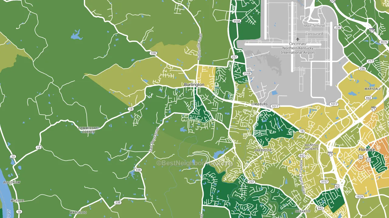 41005, KY block-group voter-turnout map