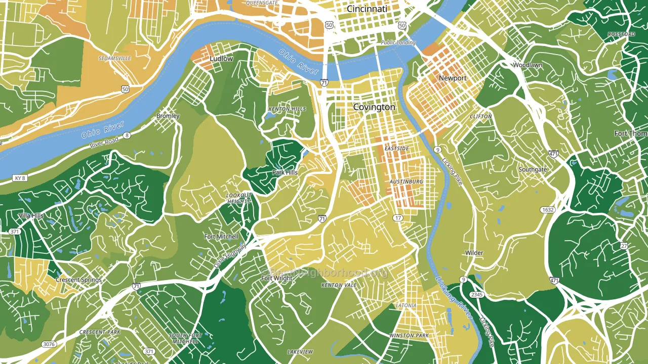 41011, KY block-group voter-turnout map