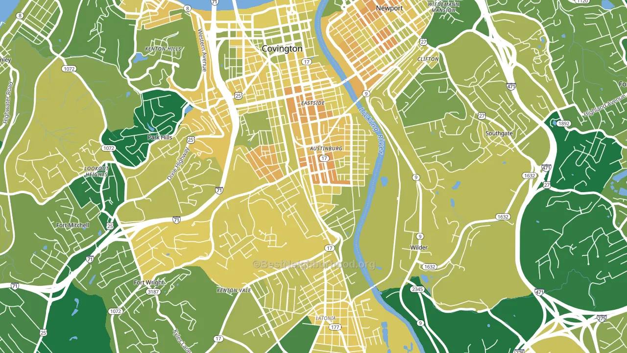 41014, KY block-group voter-turnout map