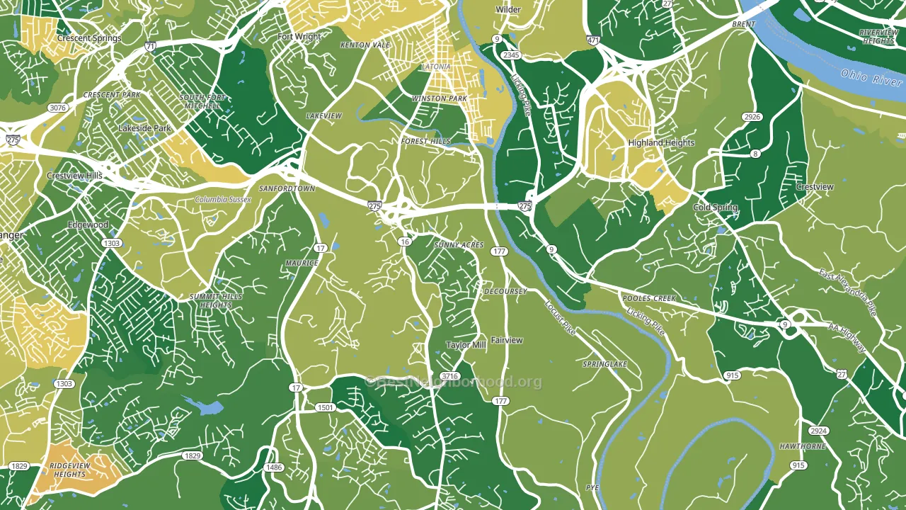 41015, KY block-group voter-turnout map