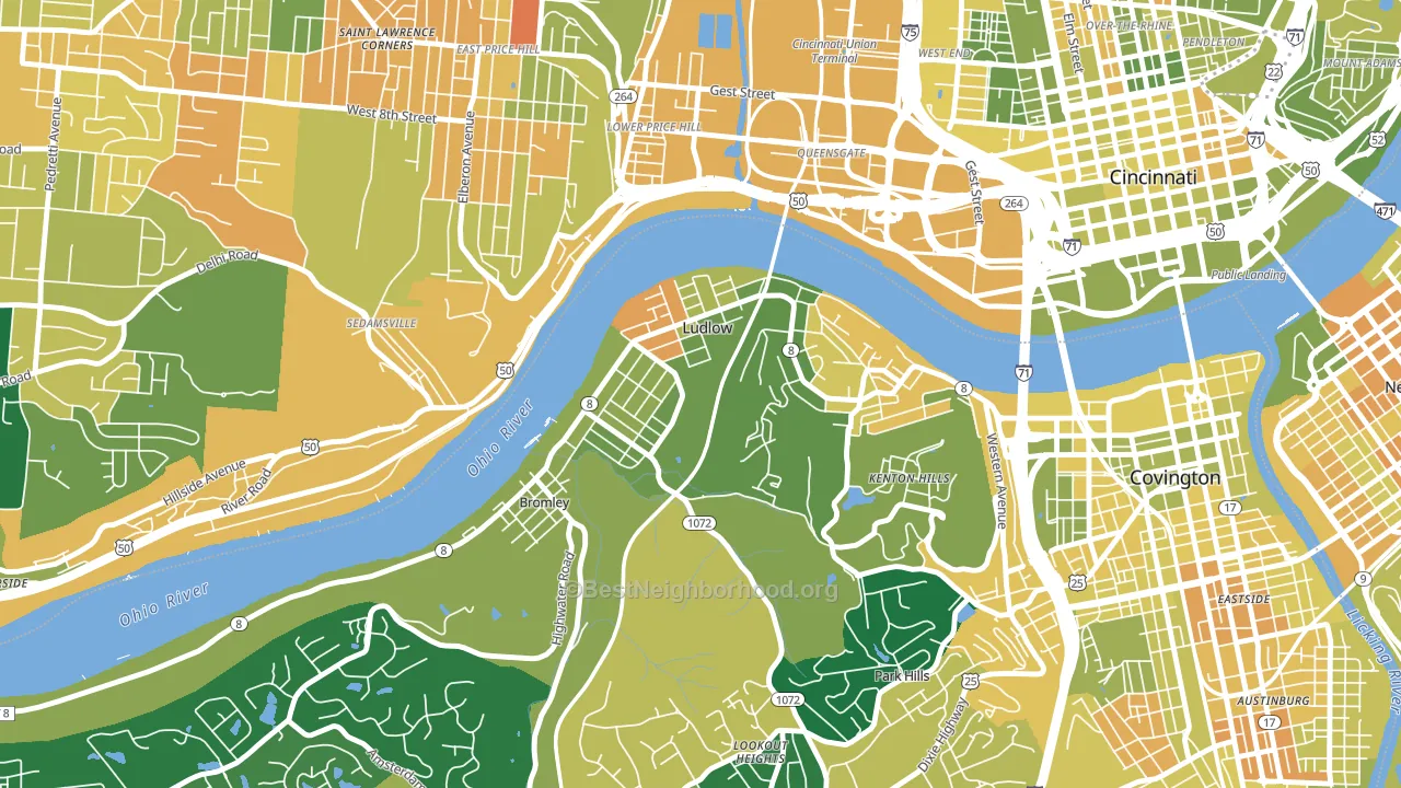 41016, KY block-group voter-turnout map