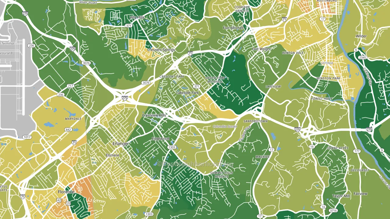 41017, KY block-group voter-turnout map