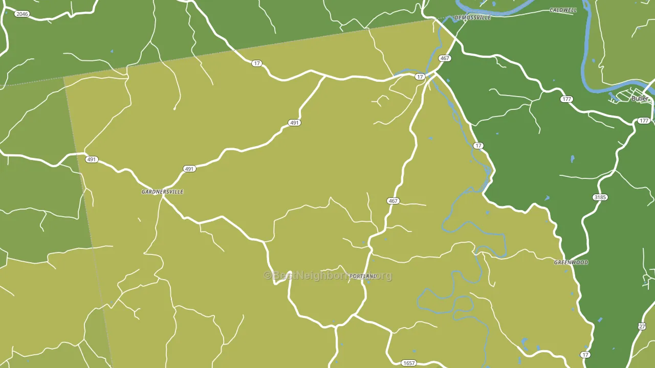 41033, KY block-group voter-turnout map