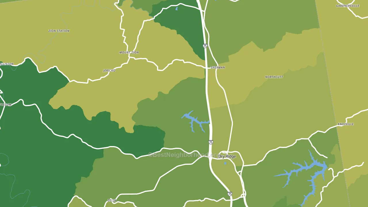 41035, KY block-group voter-turnout map