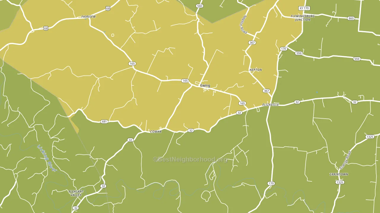 41039, KY block-group voter-turnout map
