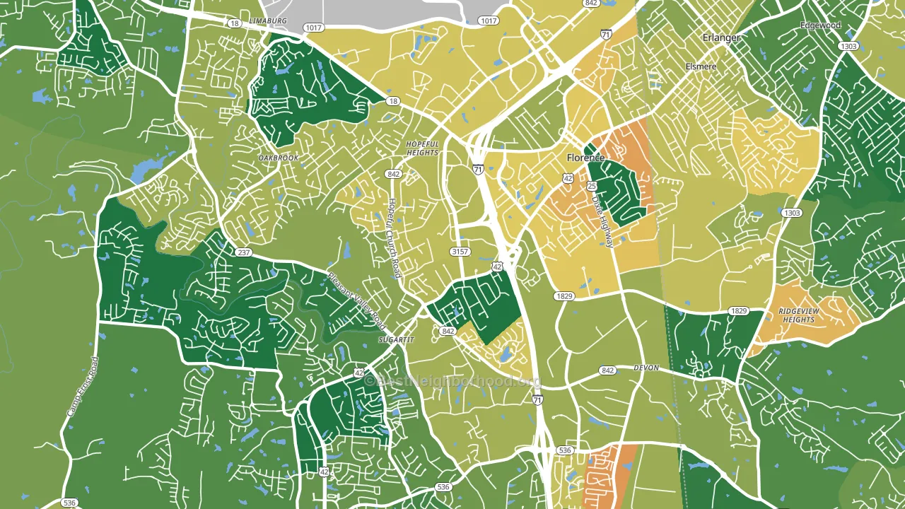 41042, KY block-group voter-turnout map